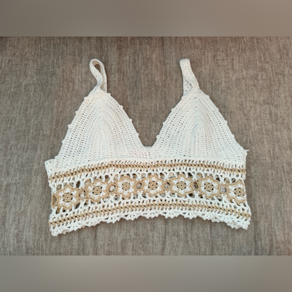NEVER WORN Pink Lily Crochet Top